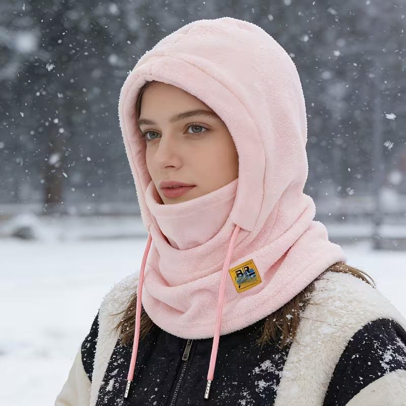 Warm hats, winter men's and women's cycling windproof masks, cold-proof headgear, scarf, integrated hat belt, mask scarf.