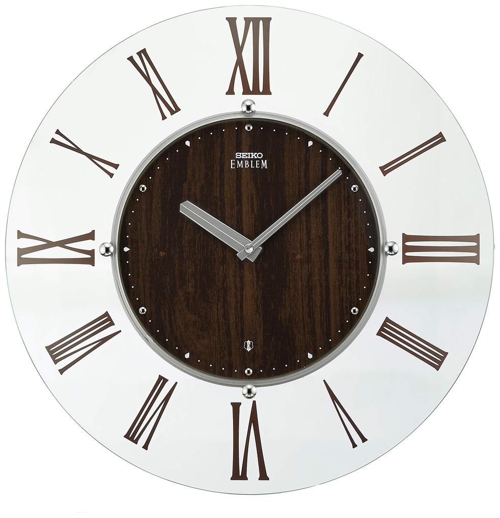 Seiko Clock Wall Clock Tea Wood Diameter 340x26mm Radio Analog SEIKO EMBLEM HS560B