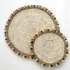 Corn Husk Placemat Heat Resistant Woven Table Mat Non-Slip and Colorful Tassels