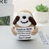 New Positive Energy Goose Hug Pocket Mini Handmade Plush Wool Knitting Doll With Card Funny Christams Gift Home Room Decoration