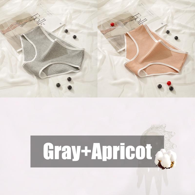 2 шт./компл. женские хлопковые вафельные сетчатые трусики модные однотонные трусы с низкой талией женское нижнее белье в корейском стиле мягкое дышащее нижнее белье