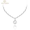 Pearl Necklaces With High Carbon Diamond 925 Sterling Silver 16mm Pendant Unique Design Romantic Fine Jewelry Wedding Party Gifts New Trend