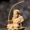 Hanro Art Sculpture Buddha Statue Ebisu Seven Lucky Gods Wood Carving Ornament Tsuge Tree Good Luck Invitation Prosperous Business Good Fortune Lucky