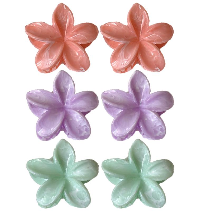 Gradient Frangipani Hair Clip Female Versatile Sweet Resort Fairy Shark Clip Vintage Hair Accessories