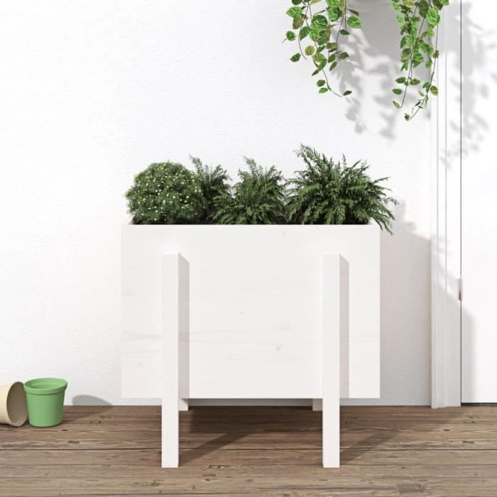 VidaXL Planter White 62x50x57 Cm Solid Pine Wood 825206