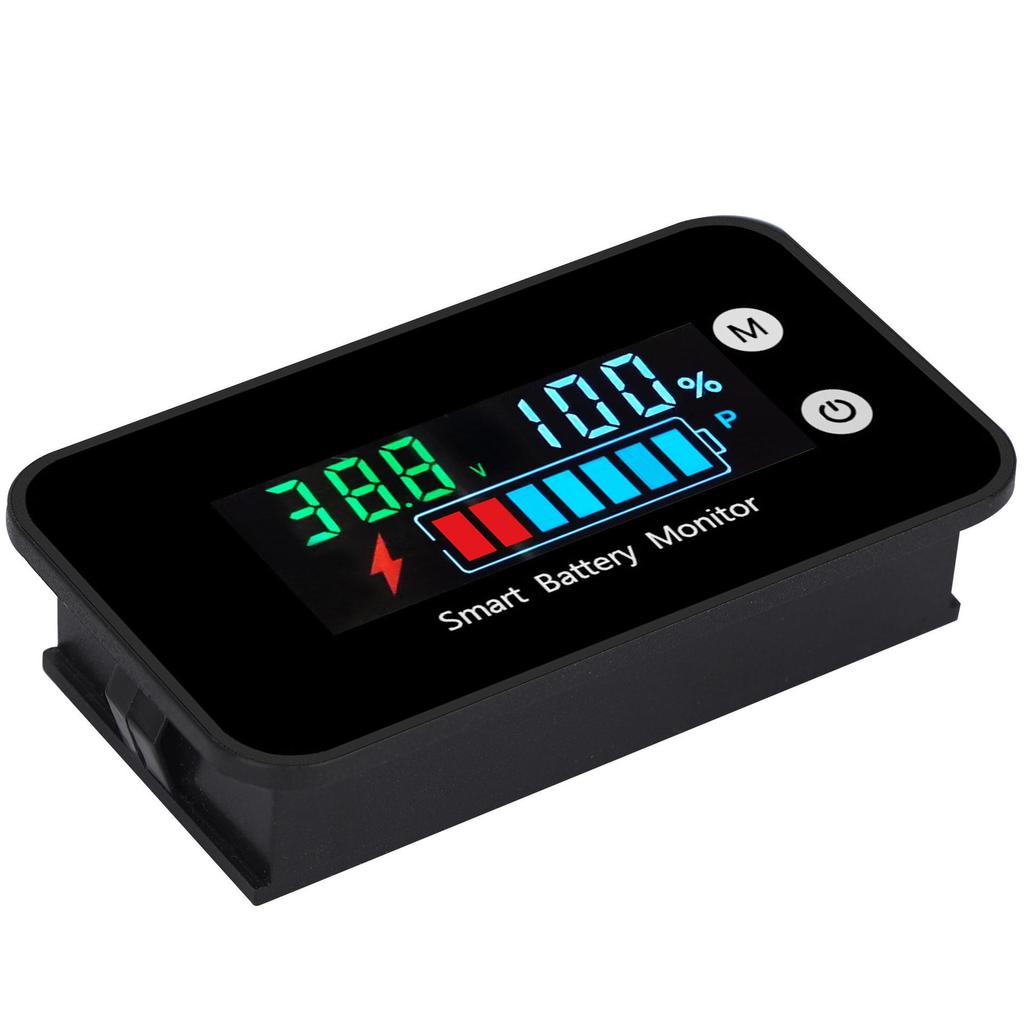 IPX7 Waterproof Battery Monitor with Voltage & Power Display for Lead-Acid & Lithium Batteries in EVs, Cars, and Motorcycles