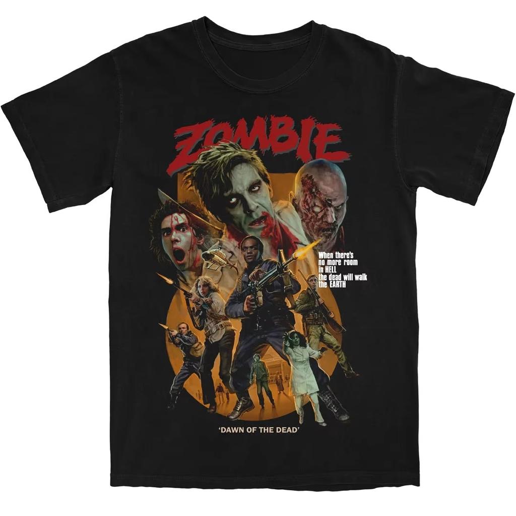 Dawn of The Dead Zombie Horror Movie Graphic T Shirt Men Women Classic Cult Zombie Apocalypse Streetwear Short Sleeve Tee