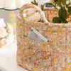 Elegant Pastoral Style Fabric Storage Basket Stackable Foldable Sundries Storage Organizer Washable Picnic Basket for Home