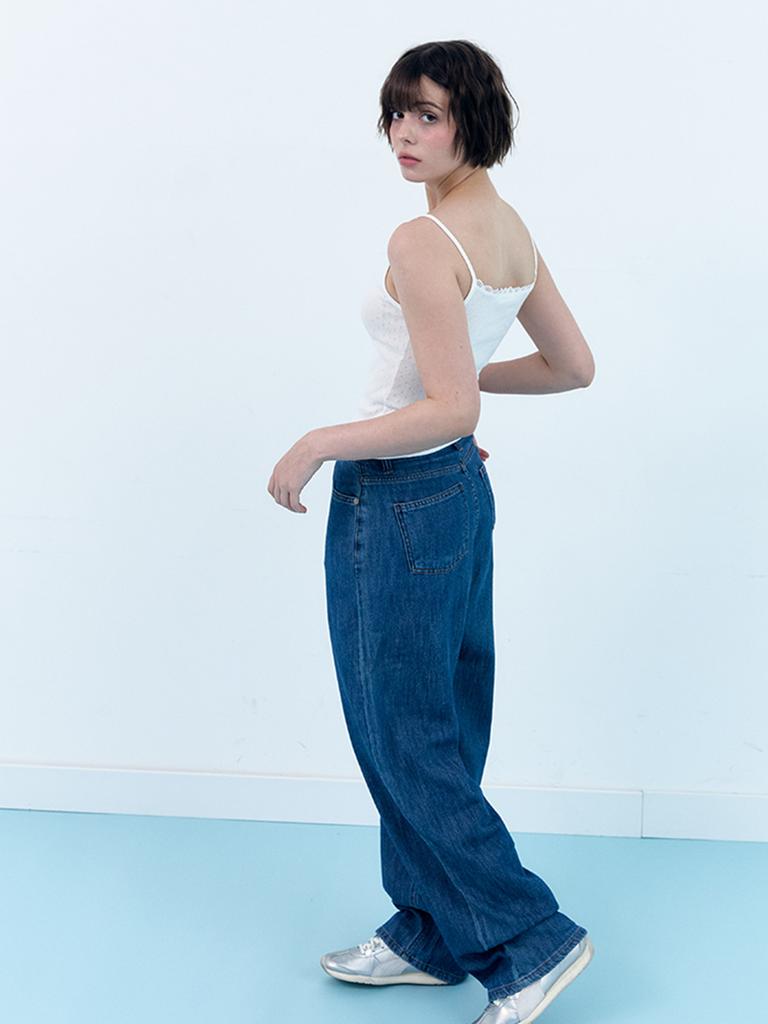 CLO'ET Linen Blend Summer Denim - Indigo Blue