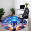 1pc Sonic Artwork Chair Carpet for Office, Indoor Non-Slip Polyester Fiber Carpet, Machine Washable, Durable Construction Yy251205126