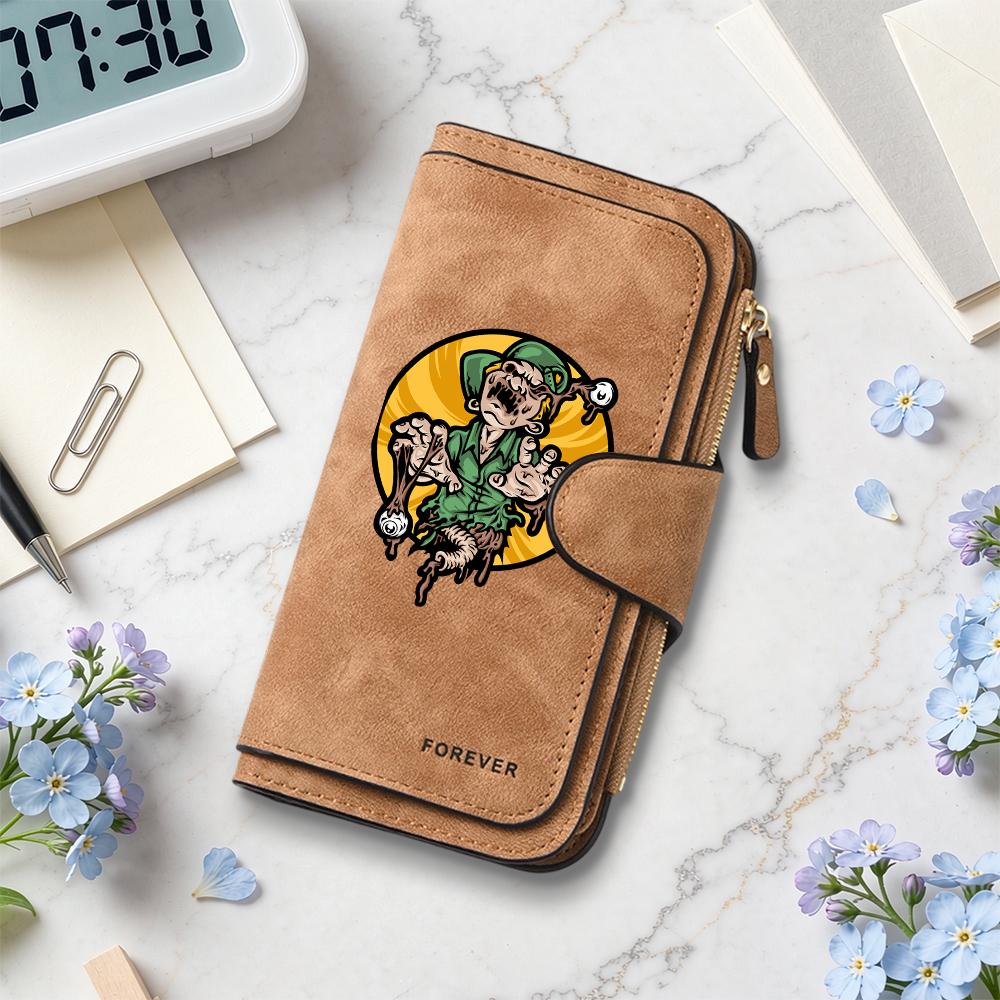 Zombie Pattern Long Wallet Forever Multicard Slot Purse Leather Fashion Casual Handy Bag