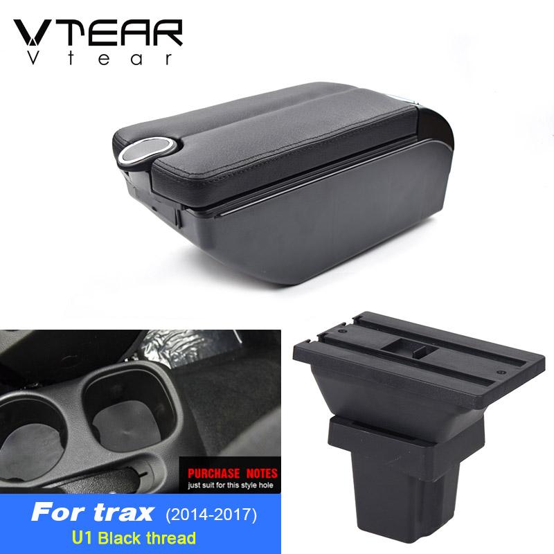 Vtear For Chevrolet Trax Tracker Armrest Interior Center Console Storage Box Arm Rest Accessories Car-Styling Parts Decoration