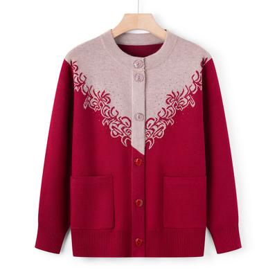 Свитера для женщин среднего и пожилого возраста, Женские весенне-осенние свитера для мам, Свитера с круглым вырезом, Повседневные топы для пожилых женщин и Кардиганы для бабушек.