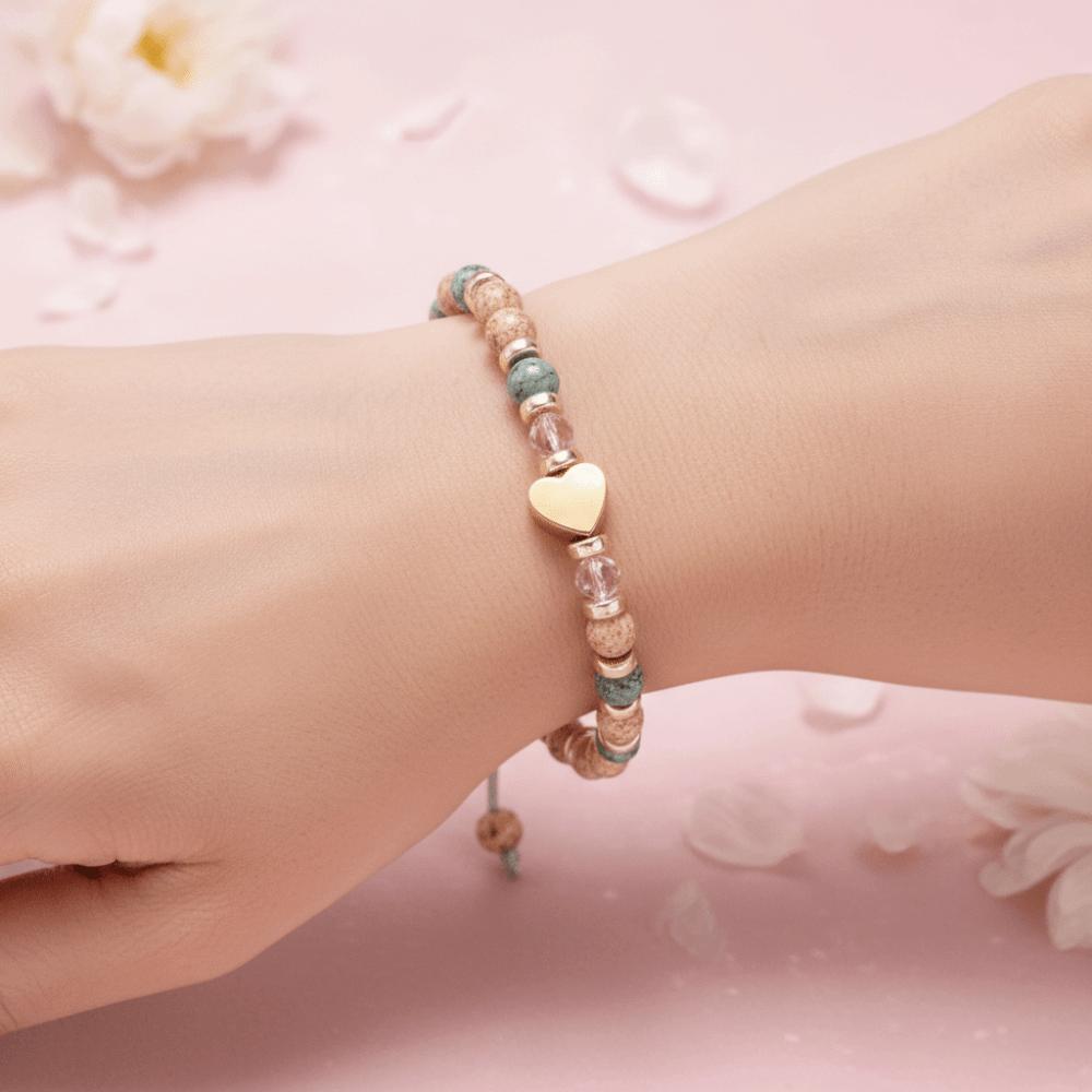 Handmade Bead Bracelet Best Wish Heart Bracelet Minimalist Adjustable Wrist Chain Gifts