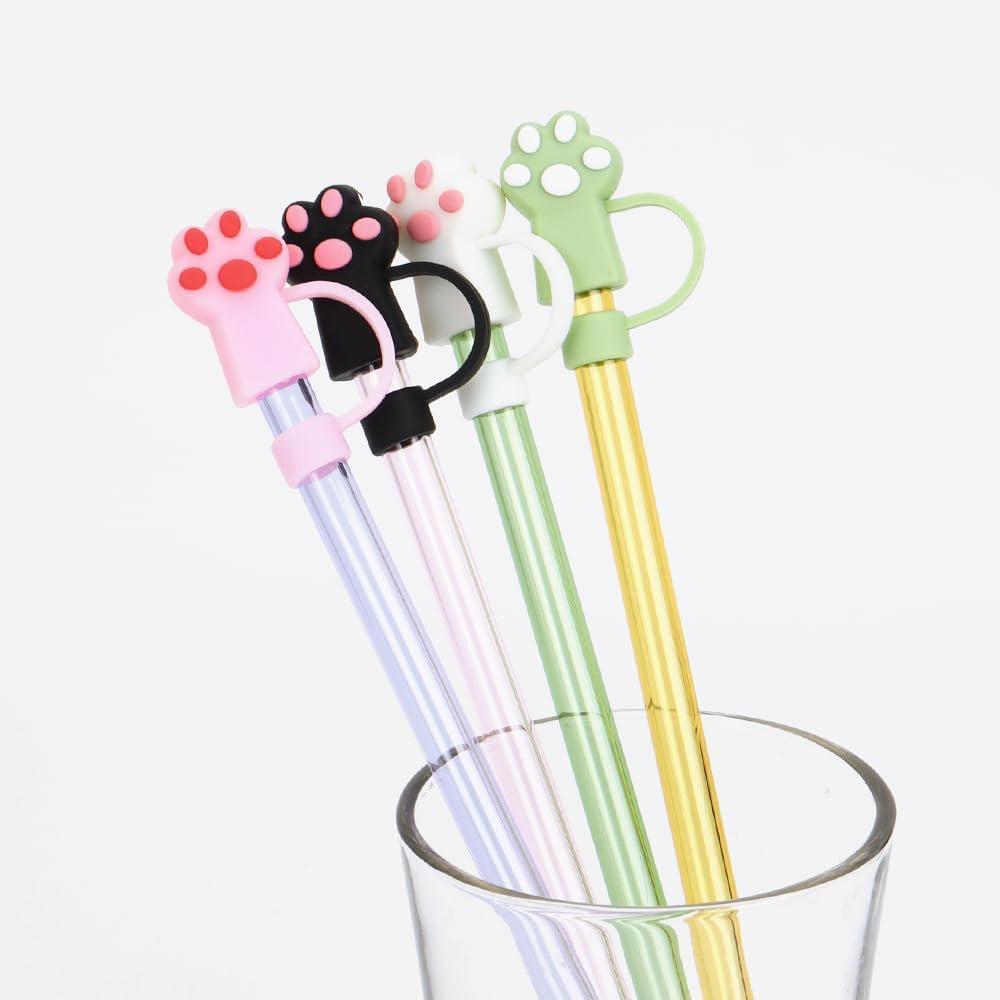 10mm Straw Topper Spill-Proof Straw Stopper Cute Cat Paw Straw Cover 30&40 Oz Cup
