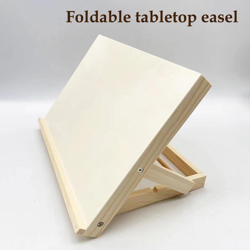 Foldable Tabletop Easel Lightweight Portable Wood Drawing Easel Art Supply Adjustable Sketching Painting Board Students Artist