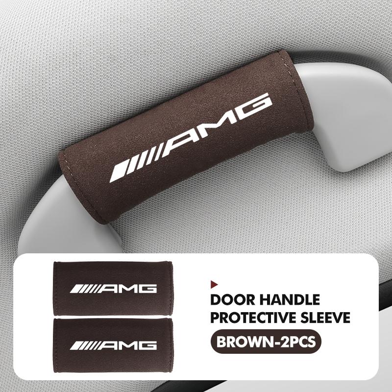 BLZ3 2pcs Car Roof Armrest Pull Cover Handle Gloves Protection For Mercedes Benz AMG C180 C300 W124 W176 W177 C200 C260 GLC CLE CLA