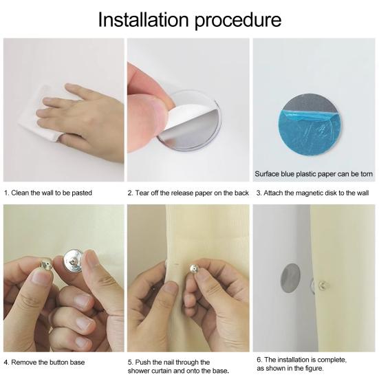 2 шт. Магнитные подхваты для штор Сильный клей Высокая термостойкость Сплавные пуговицы Двусторонние шторы