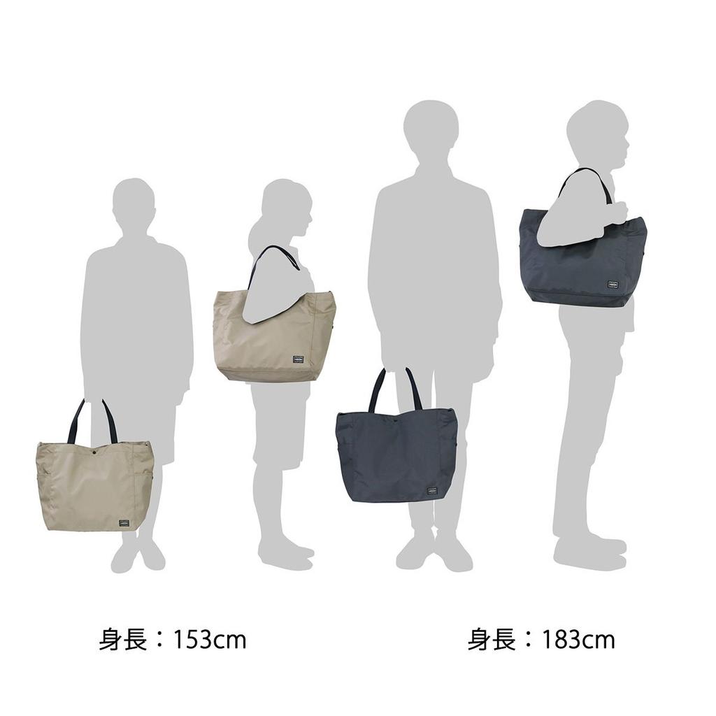PORTER Join Tote 2-Way Bag Blue Made in Japan Canvas Shoulder Carry Travel