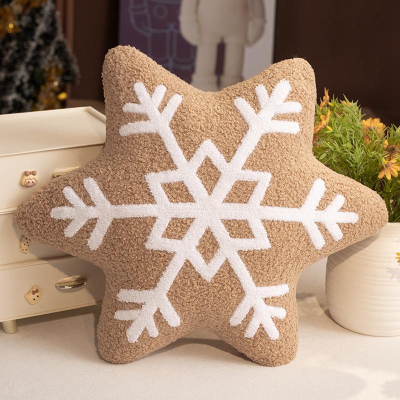 2042Cm Cartoon Christmas Snowflake Plush Toy Pillow Classic Soft Winter Snow Plush Toy Home Decor Christmas Gift For Children