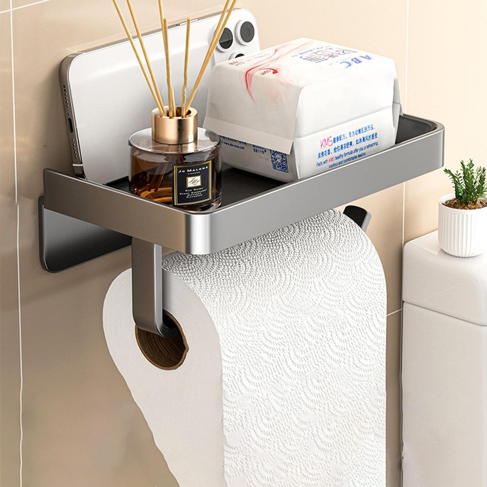 Настенный держатель для туалетной бумаги, многофункциональная квадратная стойка для рулонов салфеток, не требующая проколов, долговечность, износостойкость