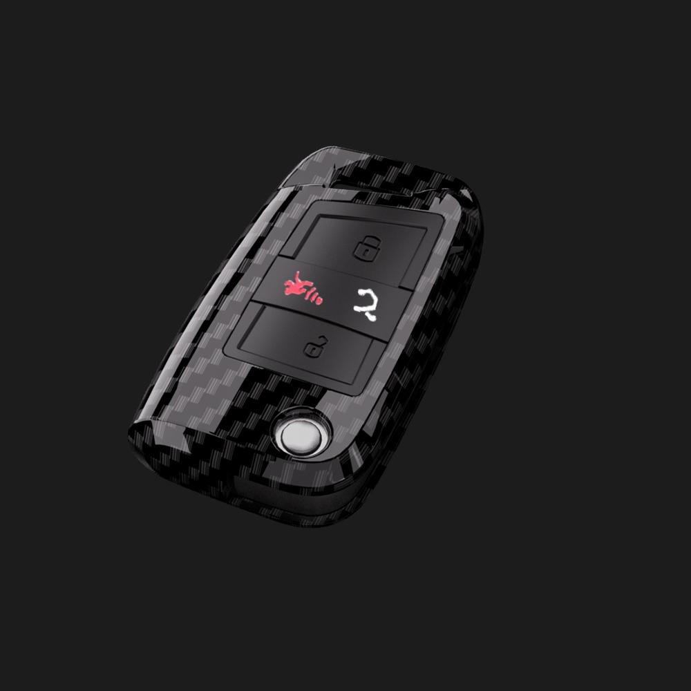 Carbon ABS Car Key Case For VW Volkswagen MK7 Golf 7 GTI 2017 2018 4 Buttons Folding Remote Fob Cover Keychain Protector Bag