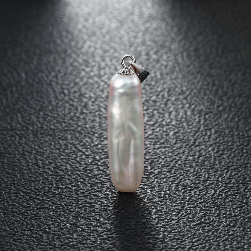 New Fashion Natural Freshwater Multiple Shape Baroque White Pearl 925 Silver DIY Pendant Buckle For Women Girls Jewelry