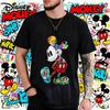 2025 Лето Путешествие в Дисней Принт Микки Мауса для Мамы Папы Детей 100% Чистый Хлопок Принтованная Футболка Семейный Комплект Повседневный Топ