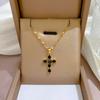 Copper Micro-Inlaid Love Light Luxury Temperament Gorgeous Full Diamond Necklace Female Versatile Collarbone Chain Titanium Steel