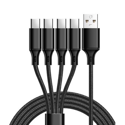 Многозарядный кабель USB C Сплиттер 4 в 1 Многозарядный кабель Type C Несколько USB-кабелей Плетеный кабель USB на USB C