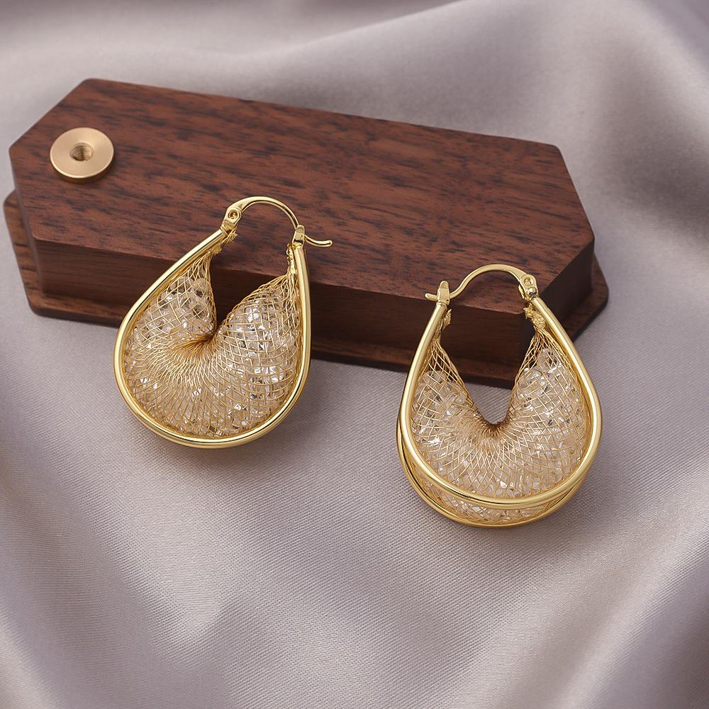 Элегантные серьги с иглами из серебра 925 пробы: Универсальные французские серьги-кольца из меди в нескольких стилях для изысканного образа