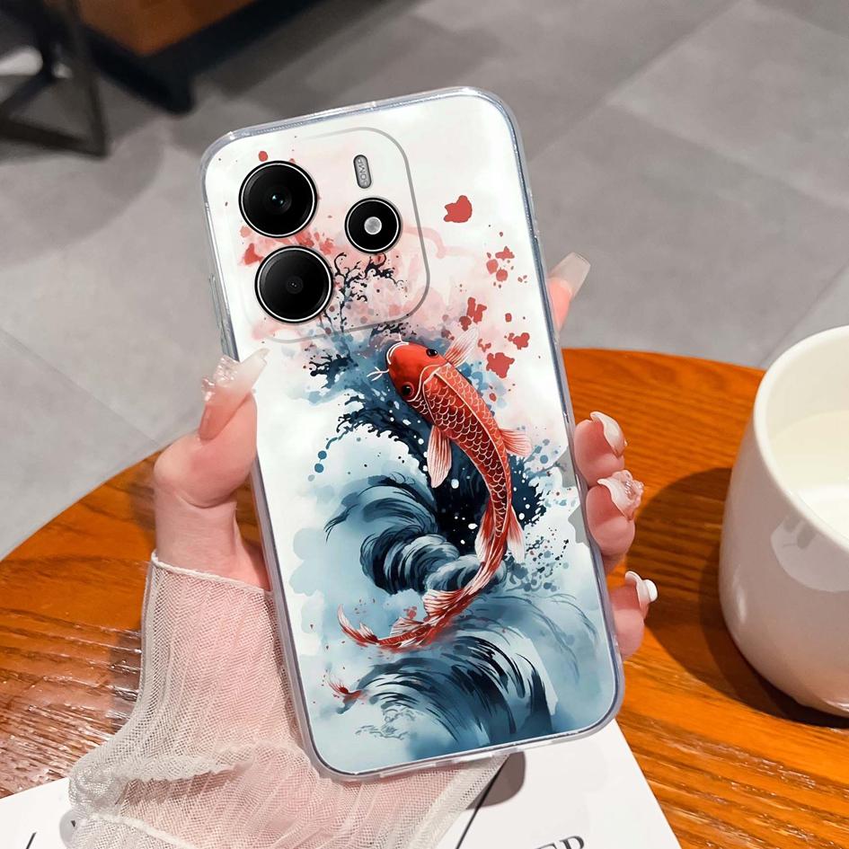 Забавные черные задние крышки для кота для Redmi Note 14 Pro Plus A3 K80 Pro A4 14R новый чехол для телефона эстетический дизайн жидкий силиконовый мягкий корпус для Redmi бампер