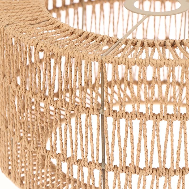 Плетеная абажур-люстра из бумажной веревки, защитный кожух для лампочки, подвесной абажур для ресторана, чайной комнаты, гостиной