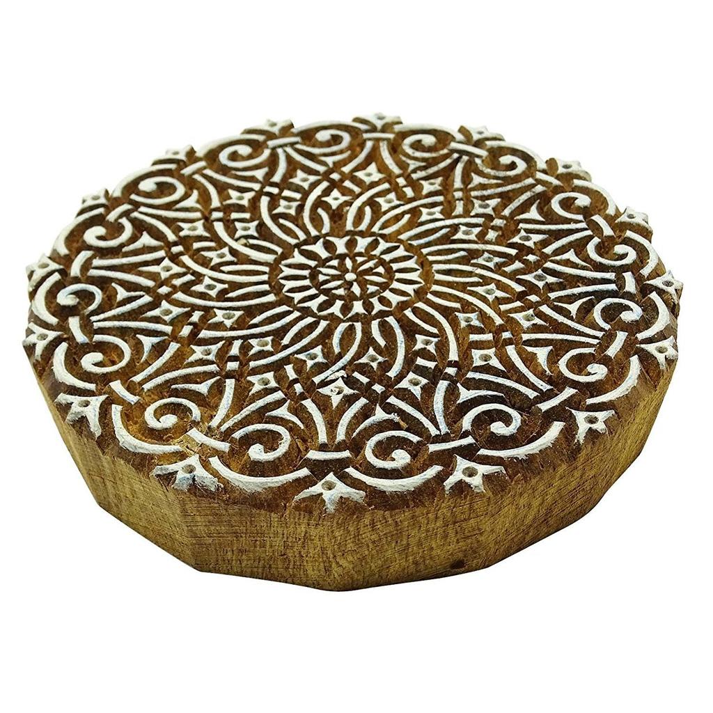 Печатный блок ручной работы Деревянный текстильный штамп Цветочный штамп Блокпринт