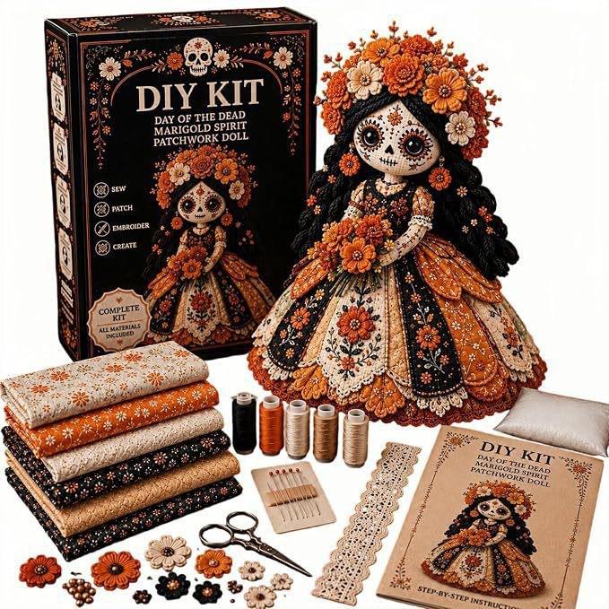 Creative Patchwork Doll DIY Kit, Hand‑Sewing Craft Set for Hobby Lovers, Fun Handmade Gift for Festival