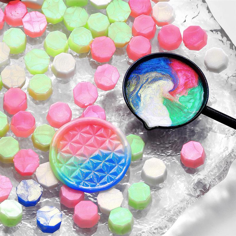 100Pc Glitter Sealing Wax Seal Stamp Wax Beads Scrapbook Material Wedding Birthday Party Invitation Stamp DIY Stamp Decoration