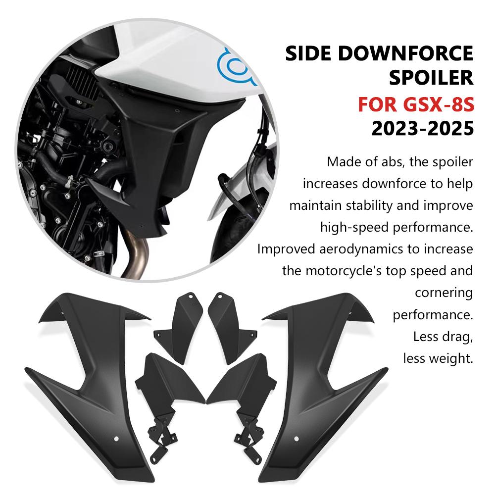Для GSX-8S 2025 GSX 8S 2024 GSX8S 2023 Мотоцикла Передний Спойлер Downforce Крылышко Переднее Спортивное Naked Аэродинамический Комплект Крыльев