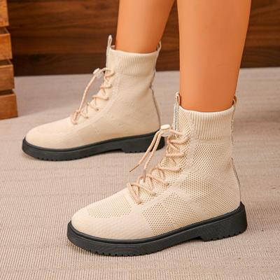 Женские ботильоны из эластичного трикотажа Nueva Moda, удобные антидеслизантные ботфорты для повседневной носки