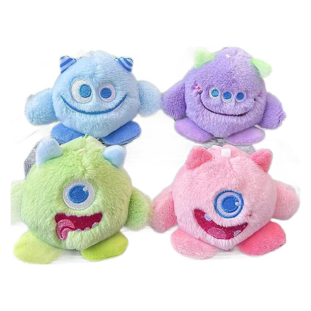 Eyed Charming Three Plush Monster Keychain Cute Backpack Pendant Adorable Gift Toy