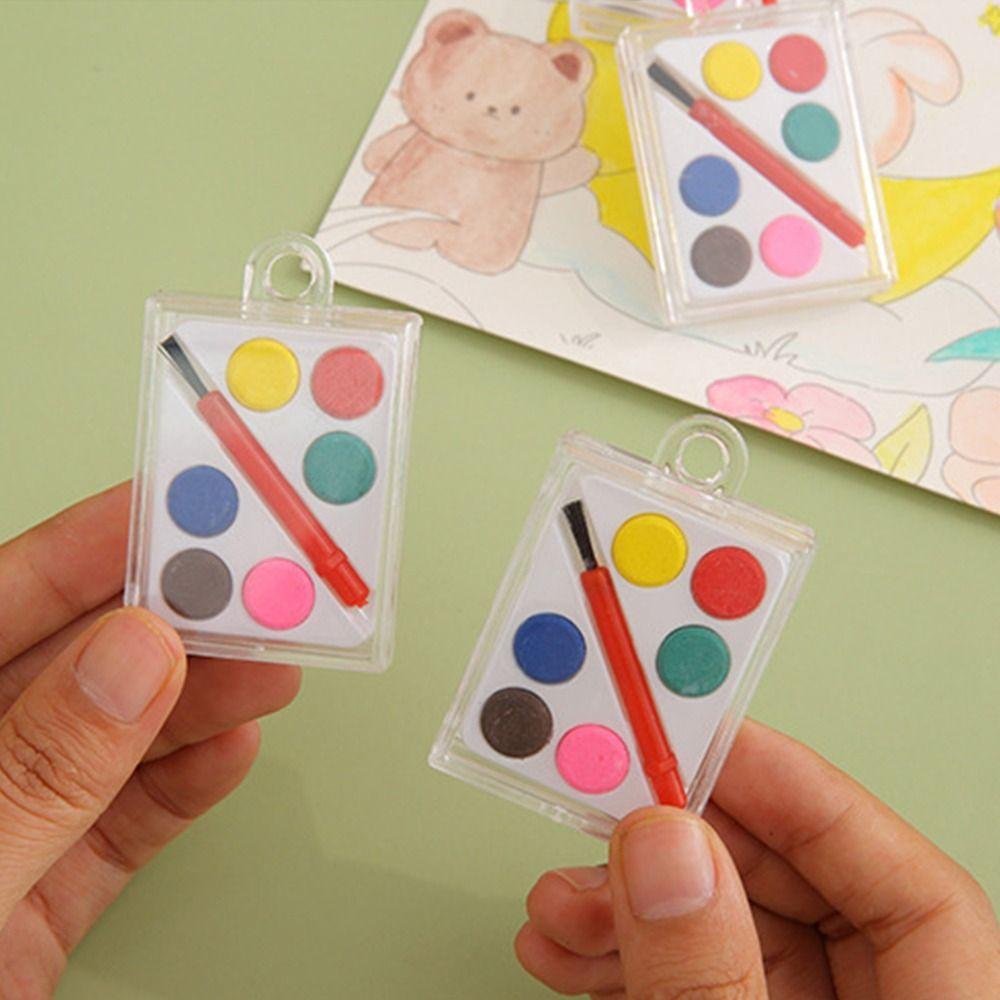 Твердый акварельный пигмент 6 цветов Набор для масляной живописи Портативный набор пигментов для рисования Дети