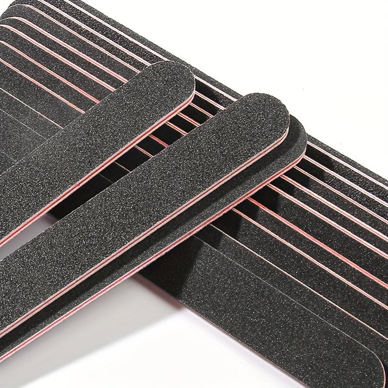 25 шт. Профессиональные двусторонние пилки для ногтей 100/180 грит, черные, инструмент для маникюра и педикюра и бафферы для ногтей, черные пилки для ногтей