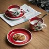 Finland Exports Medieval Ceramic Coffee Cups And Saucers Light Luxury High-Value Office Afternoon Tea Teacups Retro Latte Cups