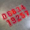 1PC Red Laser Motorcycle Number Stickers Funny for Scooter Front Fairing Racing Helmet Self-adhesive Waterproof Vinyl Decals