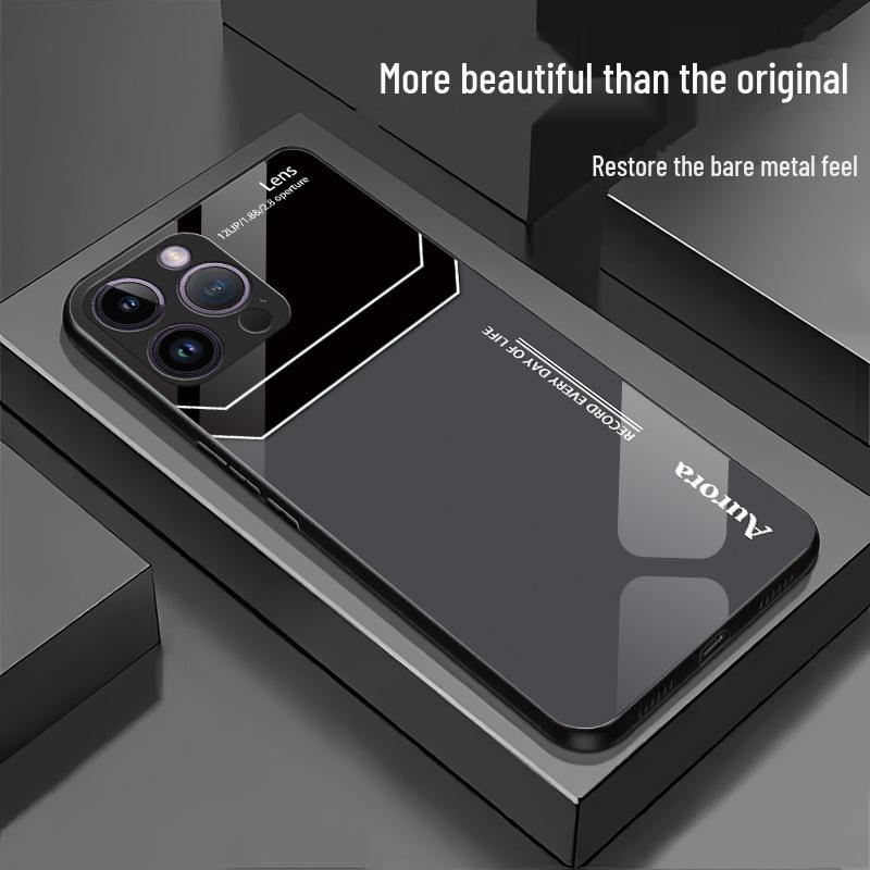 Роскошный стеклянный чехол для телефона Apple 15-дюймовых моделей Pro, 14 и 13 - стильный и защитный чехол.