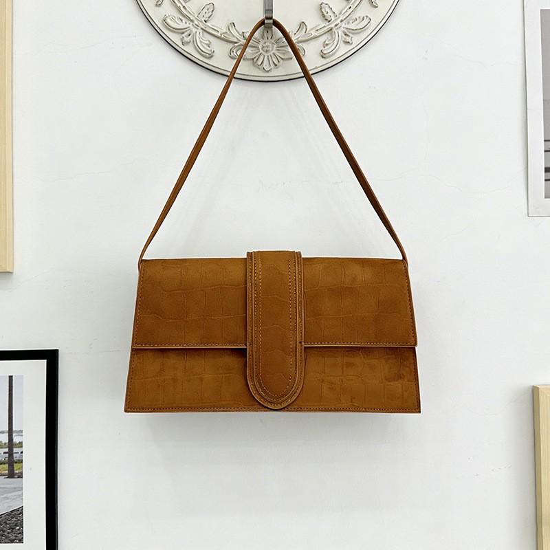 Small Square Bag Portable Armpit Hand-held Flip Cover All-match Single Shoulder Matte Retro Crossbody Jacquemus