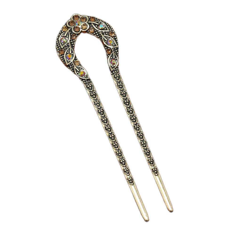Elegant Leaf Hair Stick with Crystal Filigree Buyao for Women Girl Buyao for Traditional Headpieces Hair Jewelry