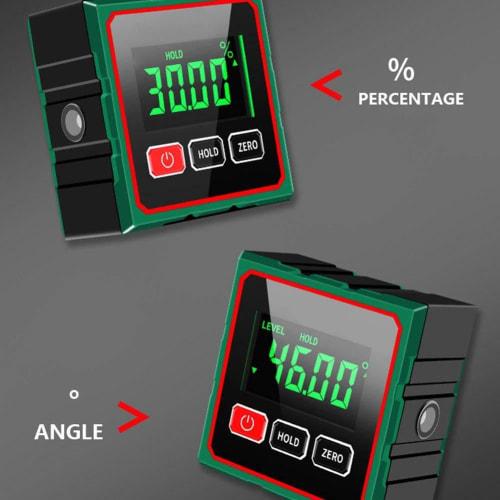 Digital Angle Finder, 4-Sided Strong Magnetic Angle Gauge, Backlit Cube Inclinometer, Woodworking Measuring Tool, Table Saw Miter Protractor, Hanging