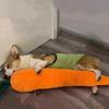 Mellow Dog Calming Carrot Toy for Pets Soft Squeaker Anxiety Relief Chew Plaything Stress Reducer Plush Animal Companion