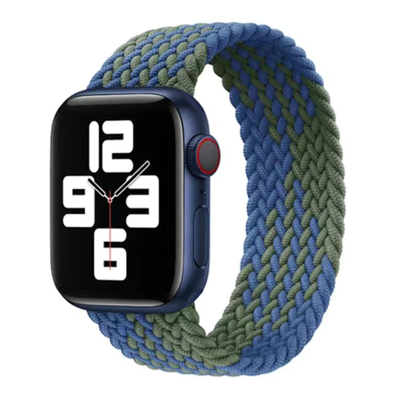 Нейлоновая петля для ремешка для Apple Watch, ремешок 44 мм, 40 мм, 45 мм, 41 мм, 38 мм, эластичный дышащий нейлоновый плетеный ремешок iWatch Serie 3, 5, 6 Se 7, ремешок