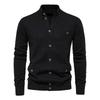 Men's 2024 European & American High-Quality Solid Color Business Casual Autumn/Winter Cardigan Sweater